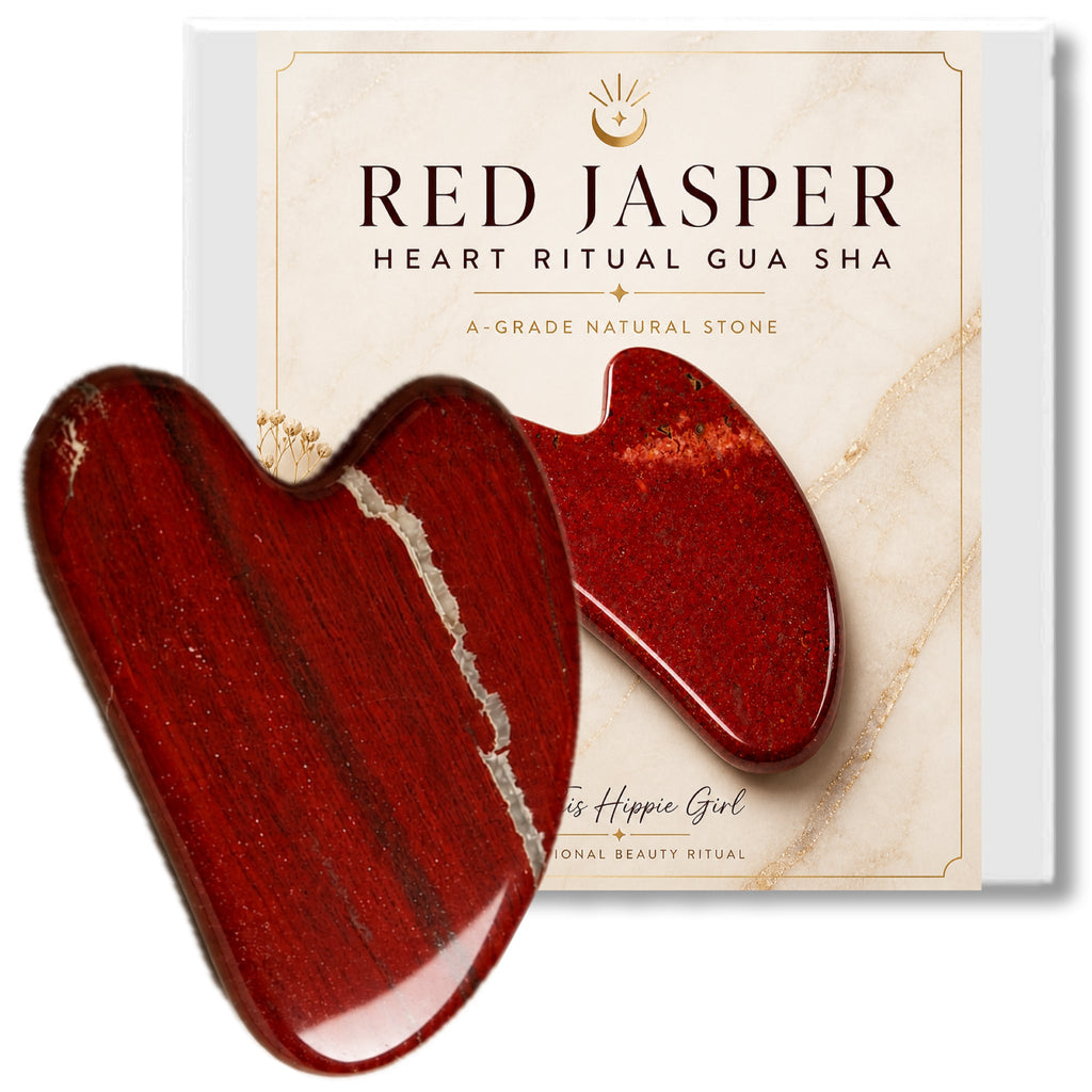 Red Jasper Heart Gua Sha – Natural Stone Facial Sculpting & Massage Tool