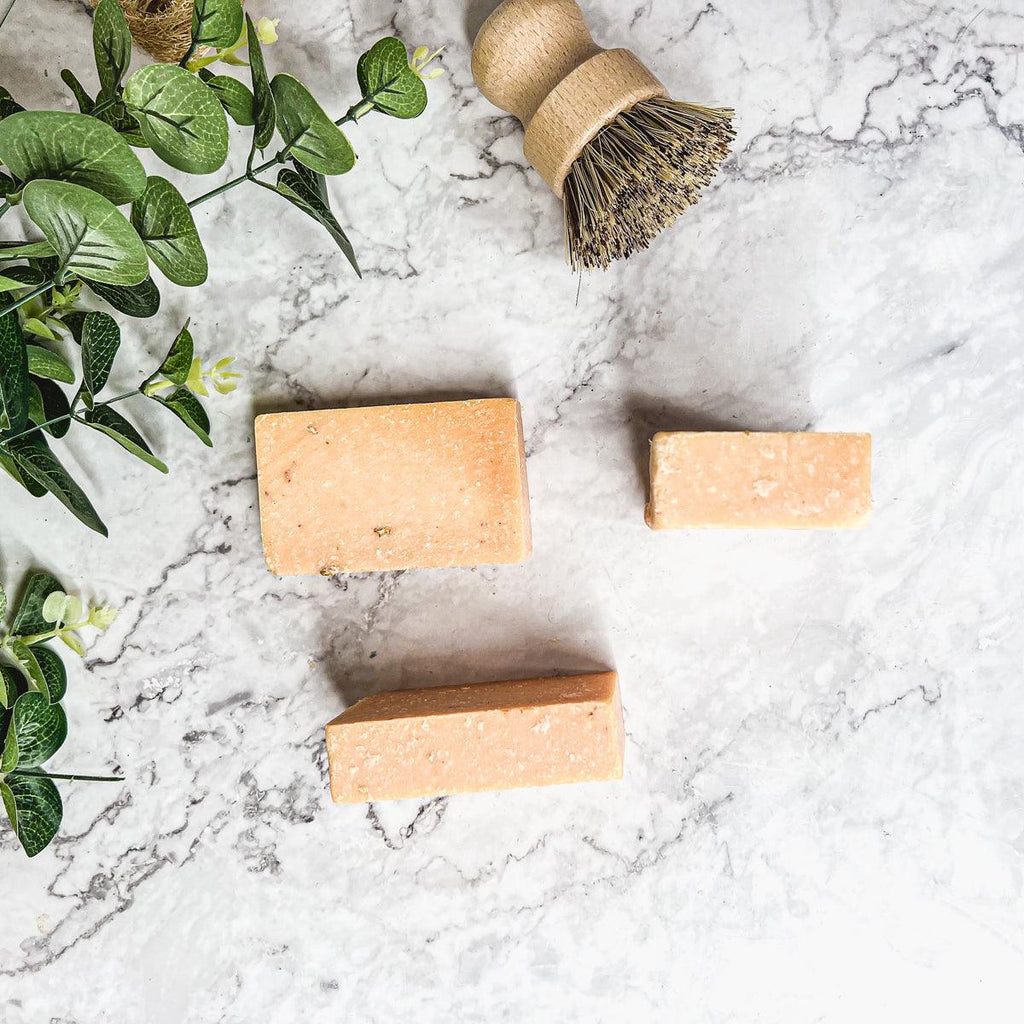 Peach Tea Scrub Soap Bar – Exfoliating Citrus & White Tea Cold Process (4.5–4.9 oz)