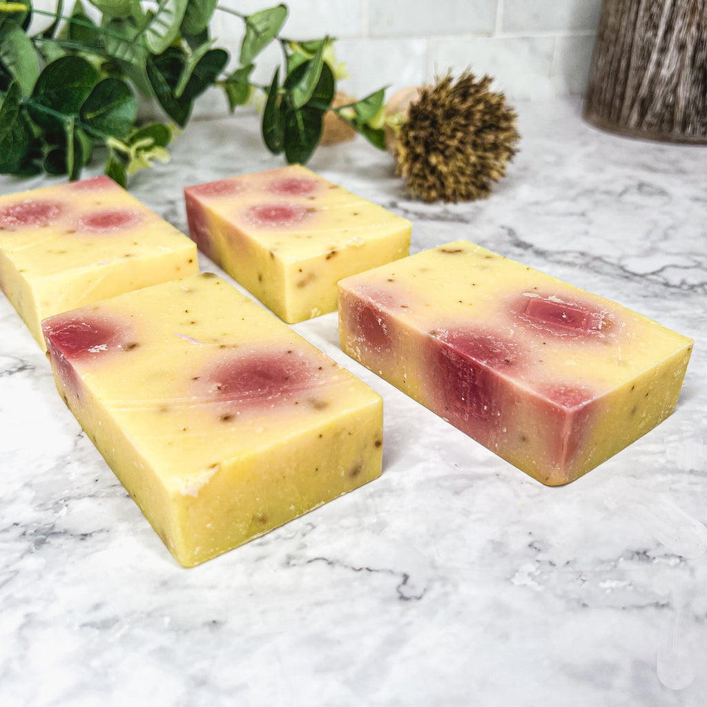 Honeysuckle Rose Petals Soap Bar – Floral Artisan Cold Process (4.5 oz)