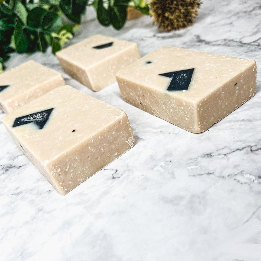 Dead Sea Mud Scrub Soap Bar – Detoxifying Clay & Charcoal Cold Process (4.5–4.9 oz)