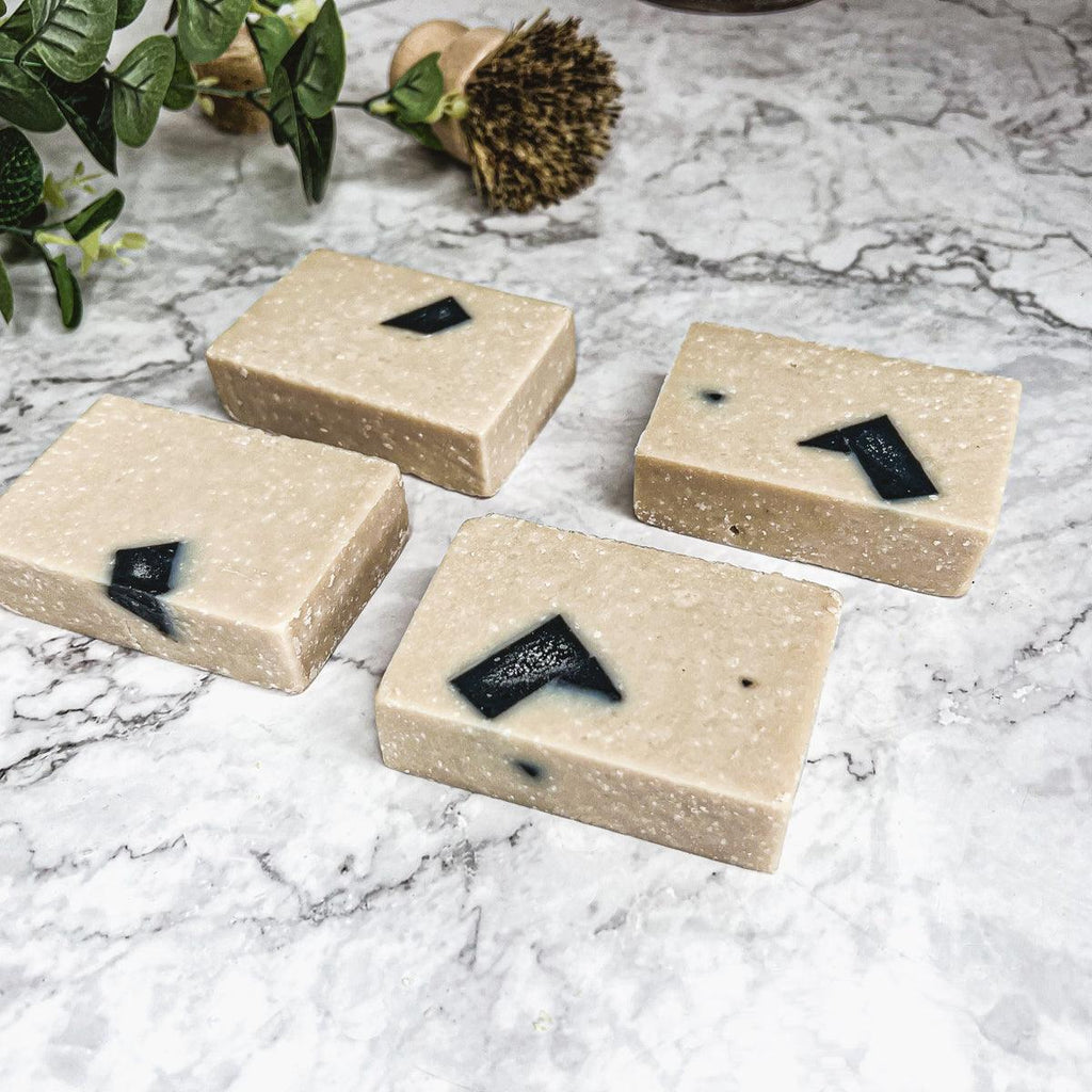 Dead Sea Mud Scrub Soap Bar – Detoxifying Clay & Charcoal Cold Process (4.5–4.9 oz)