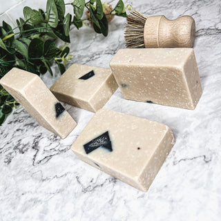 Dead Sea Mud Scrub Soap Bar – Detoxifying Clay & Charcoal Cold Process (4.5–4.9 oz)