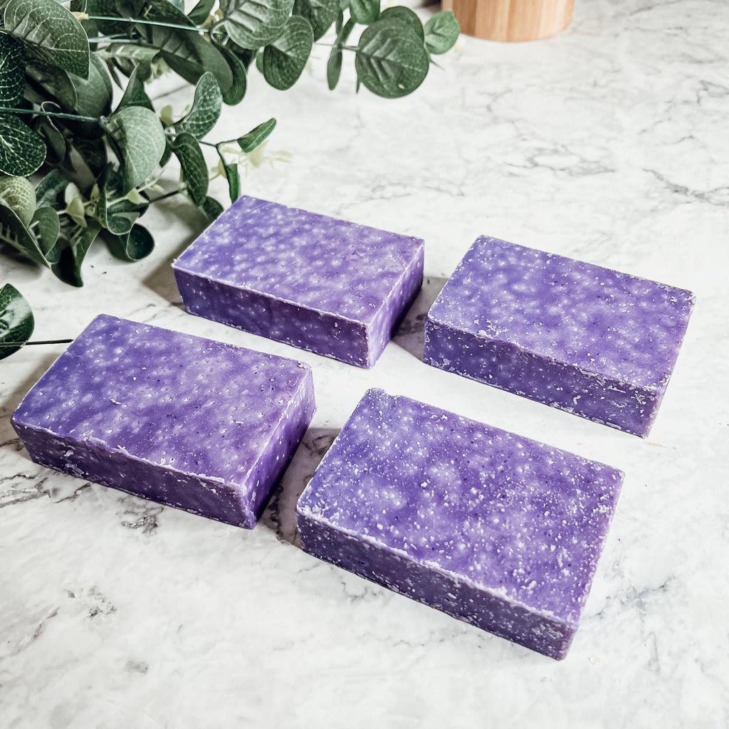 Oakmoss Lavender Scrub Soap Bar – Clean Herbal Exfoliating Cold Process (4.5–4.9 oz)