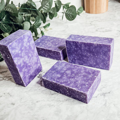 Oakmoss Lavender Scrub Soap Bar – Clean Herbal Exfoliating Cold Process (4.5–4.9 oz)