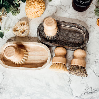 Natural Sisal Cleaning Brush – Beech Wood Eco-Friendly Kitchen Scrubber