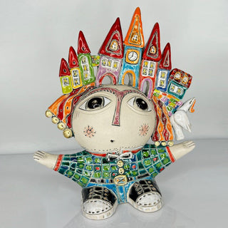 Angel of Joyful Welcome – Love Angel Ceramic Sculpture by Aram Hunanyan