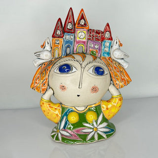 Guardian of the Village – Love Angel Ceramic Sculpture by Aram Hunanyan