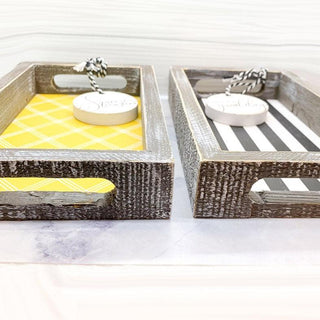 Squeeze the Day Lemon Wooden Tray – Rustic Farmhouse Decorative Accent
