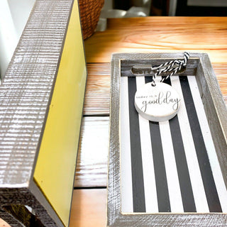 Squeeze the Day Lemon Wooden Tray – Rustic Farmhouse Decorative Accent