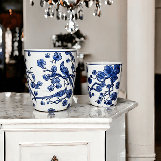 Classic Blue & White Chinoiserie Porcelain Vase – Hand-Painted