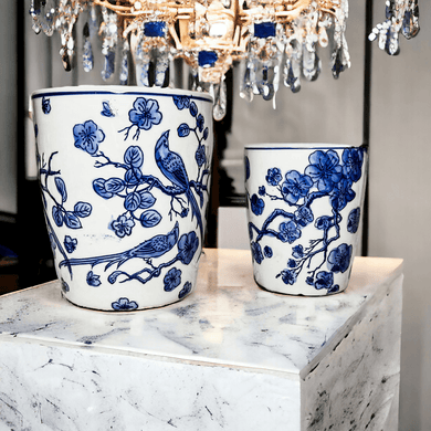 Classic Blue & White Chinoiserie Porcelain Vase – Hand-Painted
