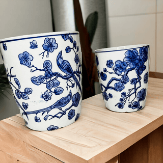 Classic Blue & White Chinoiserie Porcelain Vase – Hand-Painted