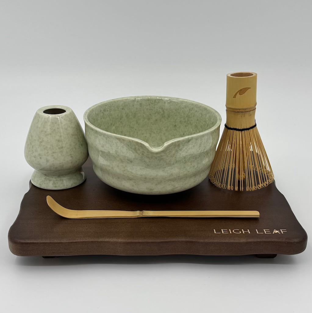 5-Piece Matcha Whisk Set | Bamboo Tea Ritual Kit with Display Board