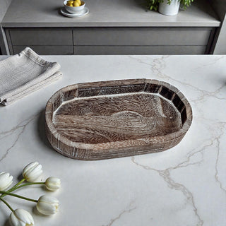 Rustic Wooden Trinket Tray – Handmade Paulownia Wood Organizer