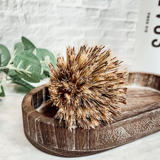 Natural Sisal Cleaning Brush – Beech Wood Eco-Friendly Kitchen Scrubber