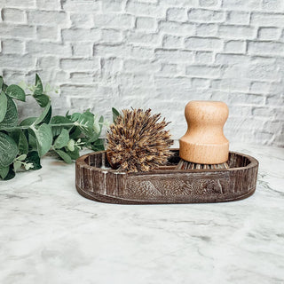 Natural Sisal Cleaning Brush – Beech Wood Eco-Friendly Kitchen Scrubber