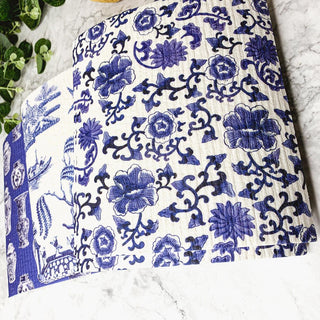 Chinoiserie Biodegradable Kitchen Cloth – Eco-Friendly Multipurpose Cleaning Cloth