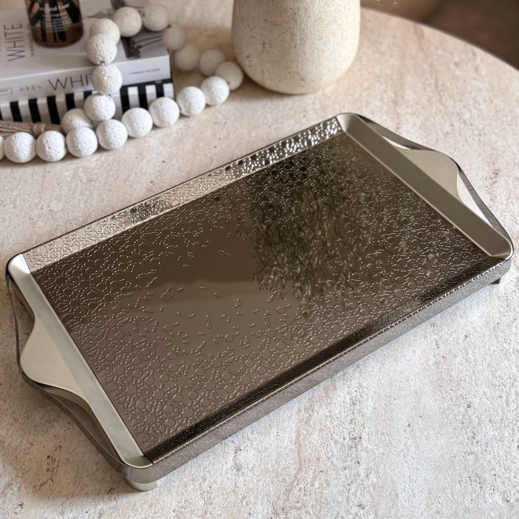 Nourhan- Serving Tray - silver