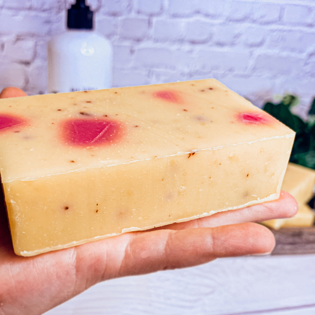 Honeysuckle Rose Petals Soap Bar – Floral Artisan Cold Process (4.5 oz)