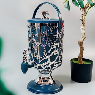 Diwan 3-Liters Cold Beverage Dispenser – Dark Blue & Silver, Party Drink Server