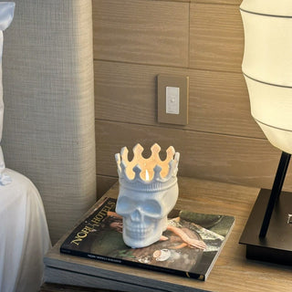 White Louise Skull Candle – Artistic Skull Candle for Modern Home Décor