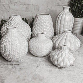 Whitney Artisan White Ceramic Vases – Sculptural Collection