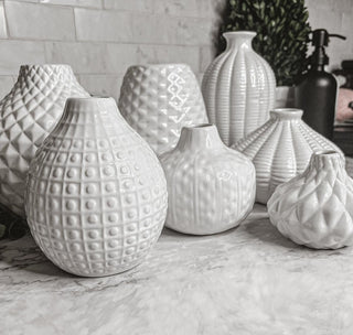 Whitney Artisan White Ceramic Vases – Sculptural Collection