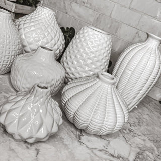 Whitney Artisan White Ceramic Vases – Sculptural Collection