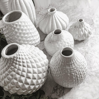 Whitney Artisan White Ceramic Vases – Sculptural Collection