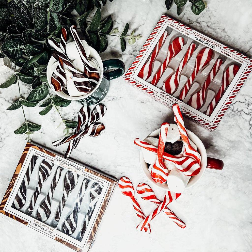 Holiday Edible Sugar Spoons – Peppermint, Cinnamon or Hot Cocoa (Set of 6)
