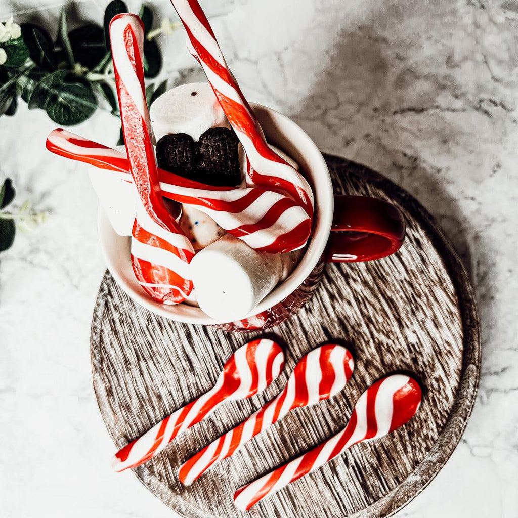 Holiday Edible Sugar Spoons – Peppermint, Cinnamon or Hot Cocoa (Set of 6)