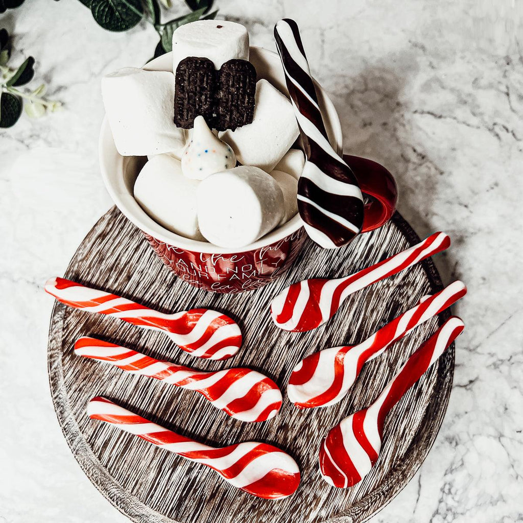 Holiday Edible Sugar Spoons – Peppermint, Cinnamon or Hot Cocoa (Set of 6)