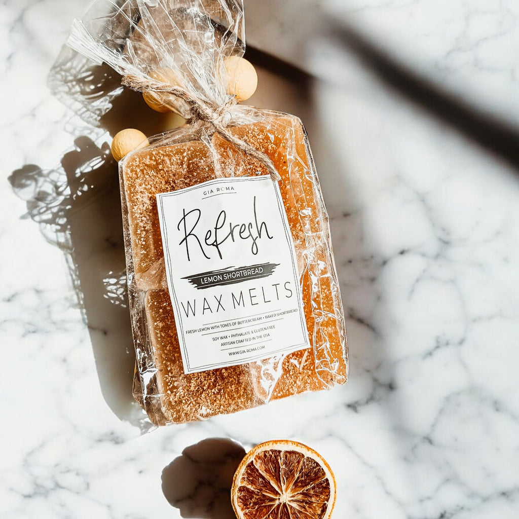 Natural XL Lemon Shortbread Wax Melts – Refresh Collection (4 Cubes)