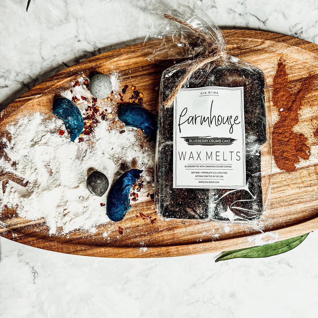 Natural XL Blueberry Crumb Wax Melts – Farmhouse Bakery Fragrance (4 Cubes)
