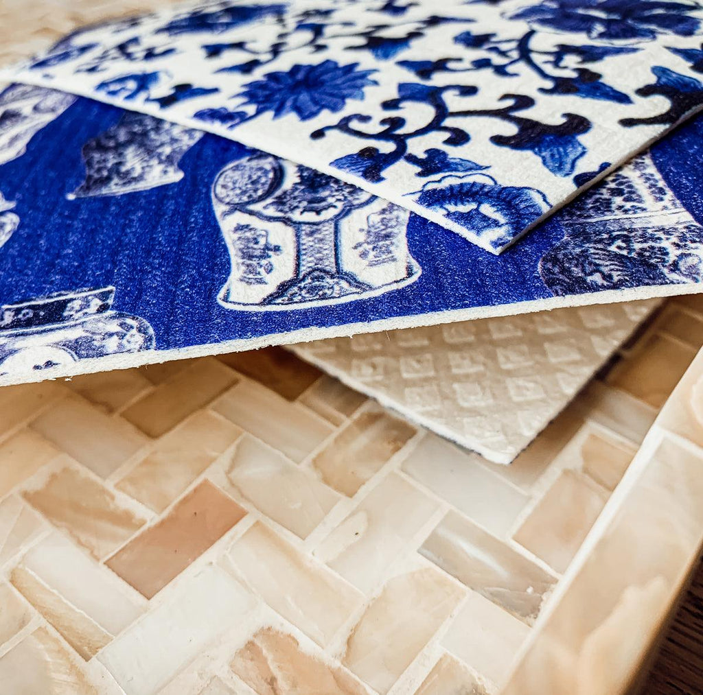Chinoiserie Biodegradable Kitchen Cloth – Eco-Friendly Multipurpose Cleaning Cloth