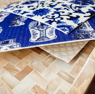 Chinoiserie Biodegradable Kitchen Cloth – Eco-Friendly Multipurpose Cleaning Cloth