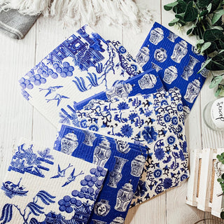 Chinoiserie Biodegradable Kitchen Cloth – Eco-Friendly Multipurpose Cleaning Cloth