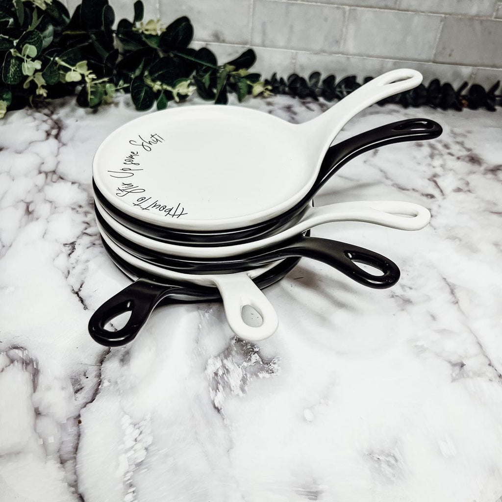 Funny Baking Spoon Rest with Wooden Spoon – Porcelain Kitchen Spoon Holder