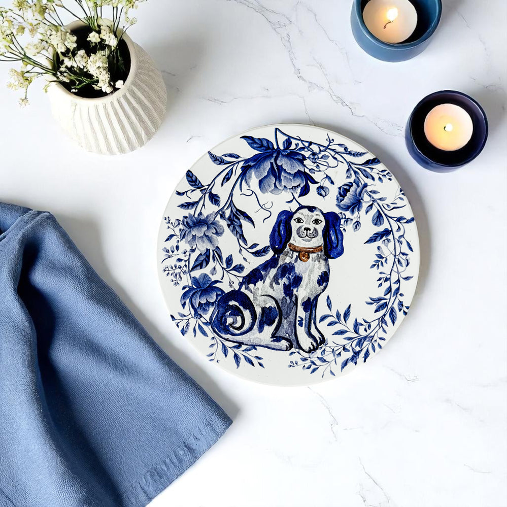 Blue & White Chinoiserie Ceramic Coasters – Classic Porcelain-Inspired Designs