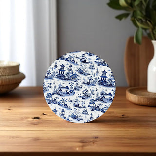 Blue & White Chinoiserie Ceramic Coasters – Classic Porcelain-Inspired Designs