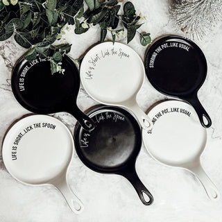 Give it a Rest Funny Spoon Rest & Wooden Spoon Set – Porcelain Kitchen Spoon Holder Gift