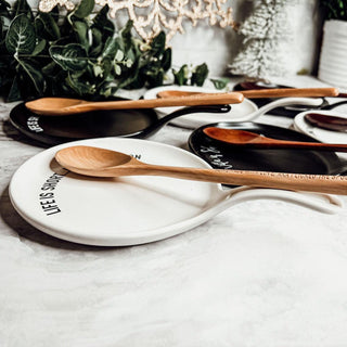 Give it a Rest Funny Spoon Rest & Wooden Spoon Set – Porcelain Kitchen Spoon Holder Gift