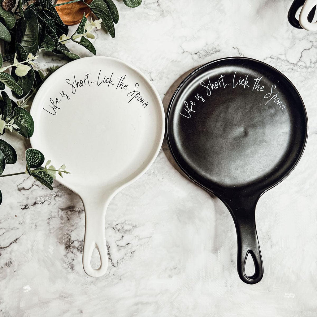 Give it a Rest Funny Spoon Rest & Wooden Spoon Set – Porcelain Kitchen Spoon Holder Gift