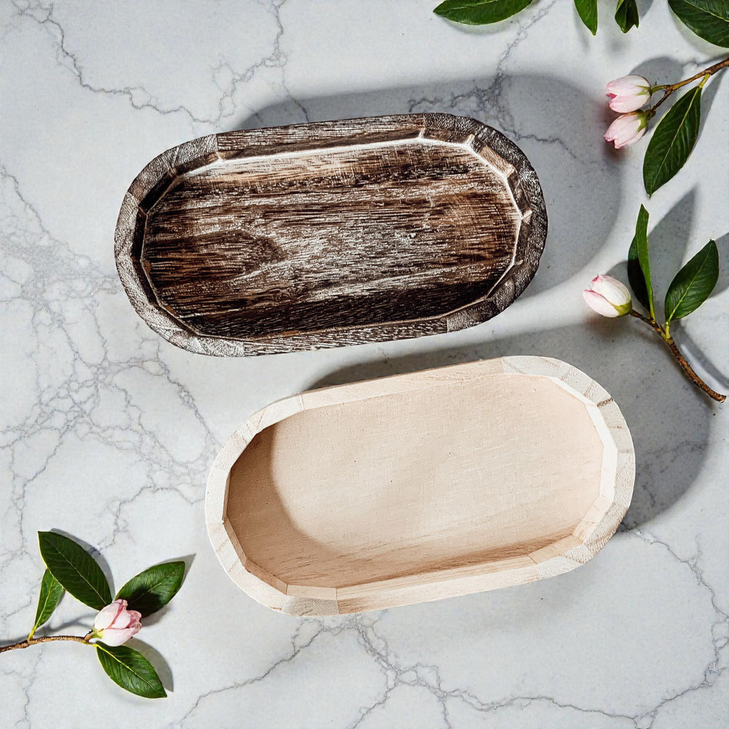 Rustic Wooden Trinket Tray – Handmade Paulownia Wood Organizer