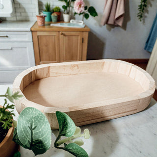 Rustic Wooden Trinket Tray – Handmade Paulownia Wood Organizer
