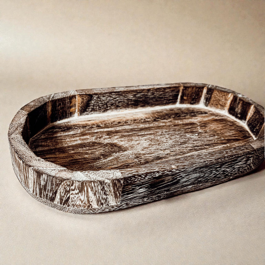 Rustic Wooden Trinket Tray – Handmade Paulownia Wood Organizer