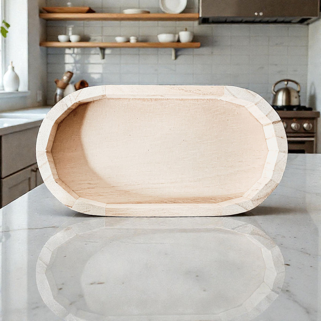 Rustic Wooden Trinket Tray – Handmade Paulownia Wood Organizer