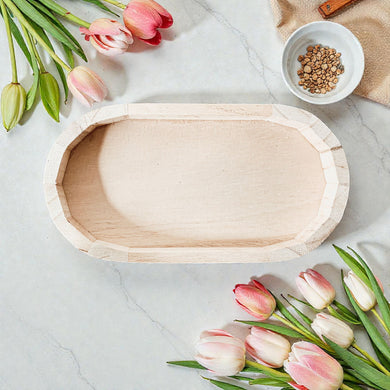 Rustic Wooden Trinket Tray – Handmade Paulownia Wood Organizer
