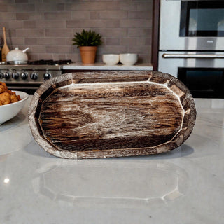 Rustic Wooden Trinket Tray – Handmade Paulownia Wood Organizer
