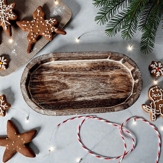 Rustic Wooden Trinket Tray – Handmade Paulownia Wood Organizer